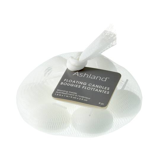 48 Packs: 9 ct. (432 total) White Linen Floating Candles Value Pack by Ashland®
